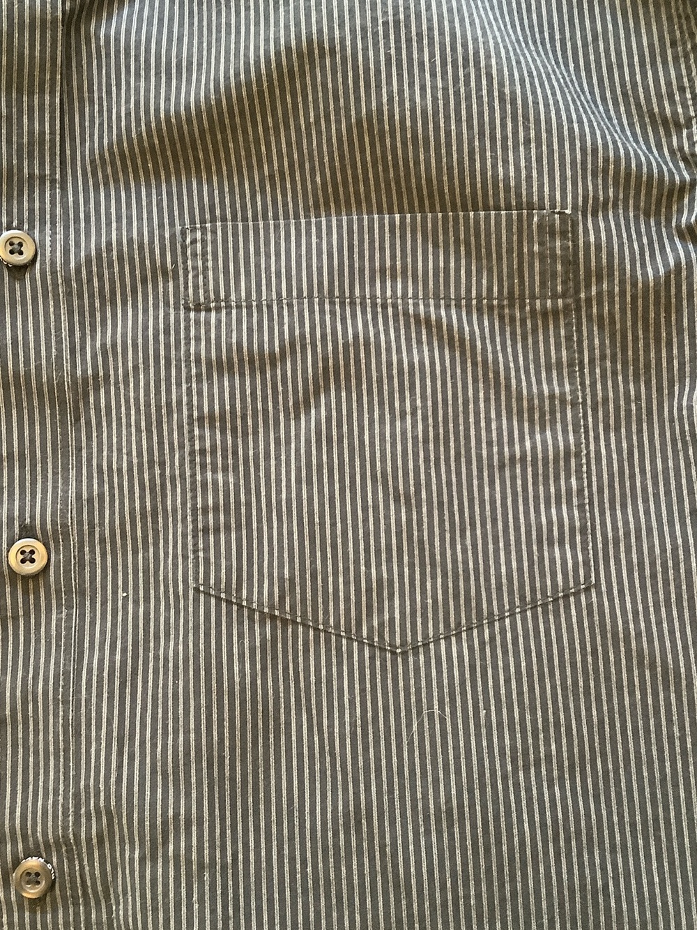Old Navy Men's Charcoal Pinstripe Button-Down Shirt - Picture 4 of 7